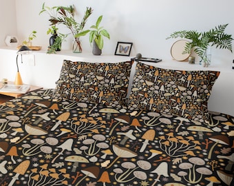 Retro Mushroom Comforter Set: Cottagecore Bedding