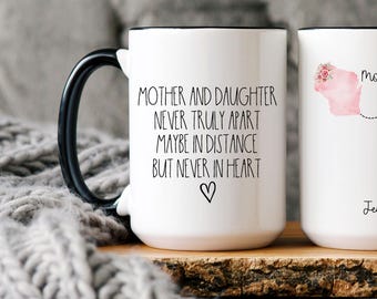 Personalized Mother Daughter Coffee Mug: Long Distance State Design