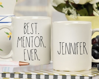 Personalized BEST MENTOR EVER Mug, Mentor Gifts, Custom Thank You Gift, For Mentor Coach Gift, Minimalist, Two Tone Mugs, Boss Gift