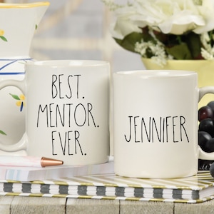 Personalized BEST MENTOR EVER Mug, Mentor Gifts, Custom Thank You Gift, For Mentor Coach Gift, Minimalist, Two Tone Mugs, Boss Gift