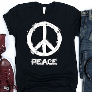 Peace Sign Shirt, Hippie T Shirt, Grunge Peace Shirt, Peace Sign T-Shirt, Boho Shirt, Peace T-Shirt, Peace Tee, Peace Symbol Shirt