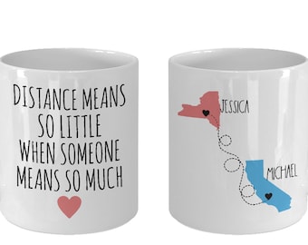 Custom Best Friend Gift, Personalized State to State Mug, Long Distance Relationship Gift, Moving Away Gift, Long Distance Coffee Mug