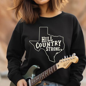 Hill Country Strong Comfort Colors Long Sleeve T-shirt, Disaster Relief Fundraiser, Texas Flood Support Apparel, Pray for Texas Victims