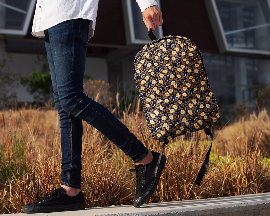 Floral Print Backpack: Cottagecore Wildflower Bookbag - Etsy