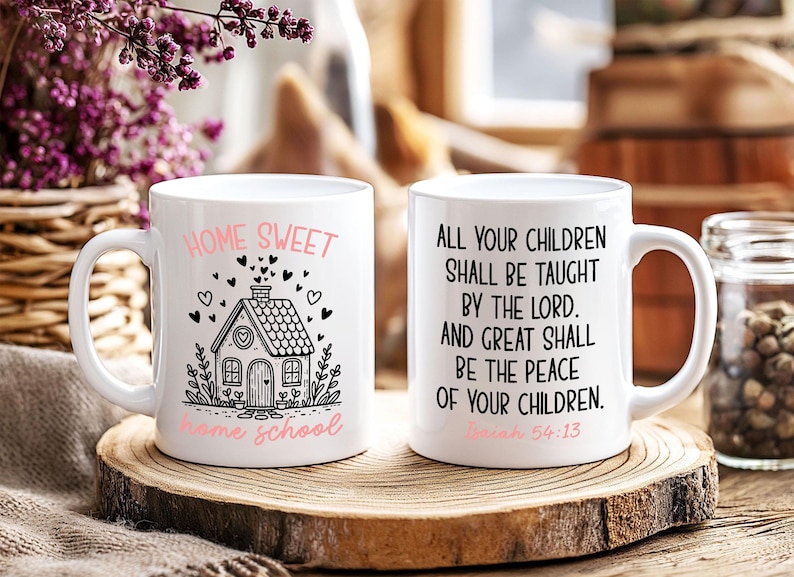 Homeschool Mama Mug, Home Sweet Homeschool, Bible Verse Cup, Gift for
