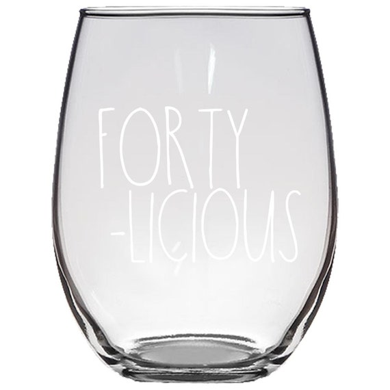 Verre A Vin Sans Tige De Quarante Licious De 21 Oz Grave Au Etsy France