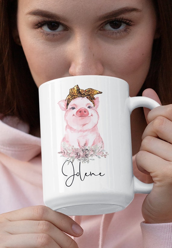 Pig Coffee Tumbler Travel Mug with Lid Cute Birthday Gifts for
