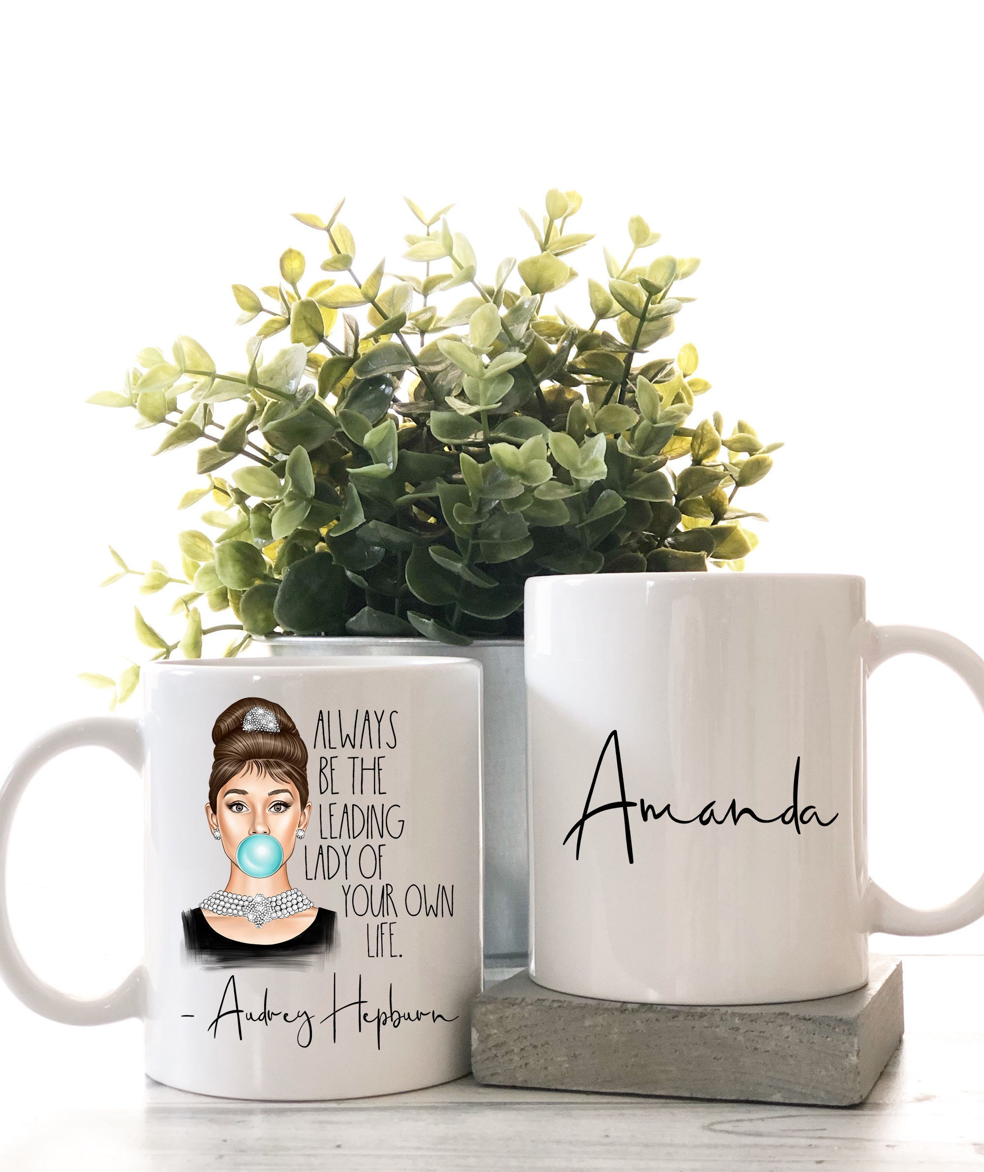 Audrey Hepburn Mug, Personalized Best Friend Gift, Always Be the Leading Lady, Audrey Hepburn Fan Gift, Audrey Cup