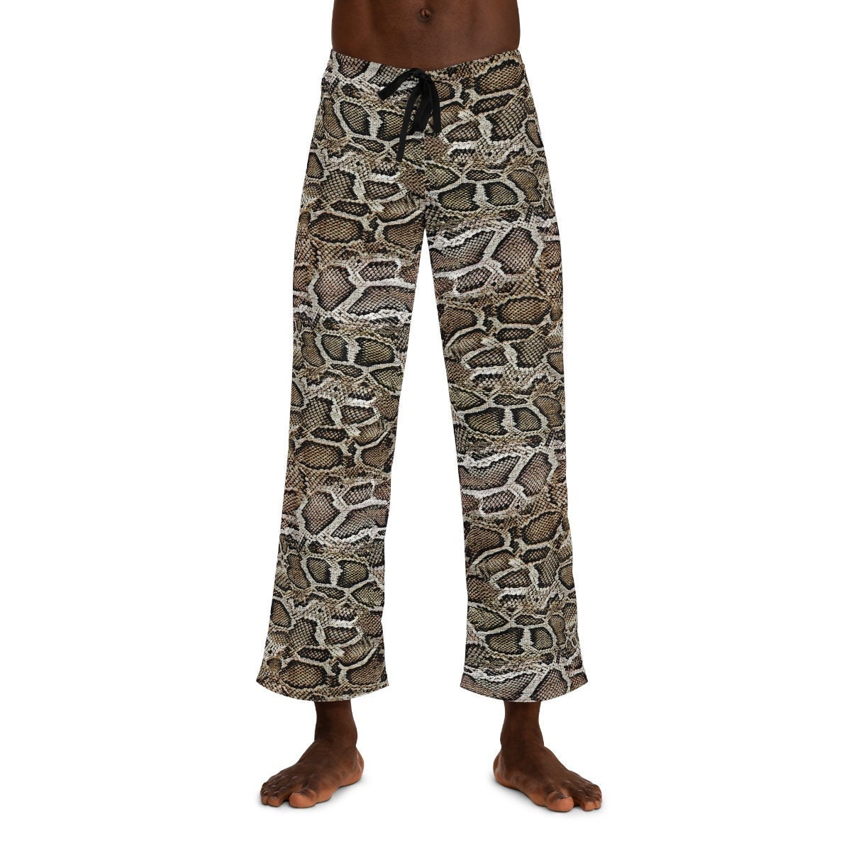 Original Design Snakeskin Pajama Pants for Men Animal Print Python Pajama Bottoms Reptile Lovers Snake Scales PJs Gift Snake Owner