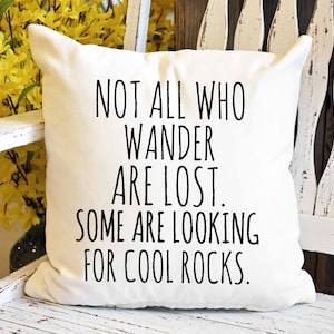 Geology Gift 18x18 Multicolor DressedForDuty Not All Who Wander are Lost Some Looking for Rocks Geologist Throw Pillow Geologist Gifts