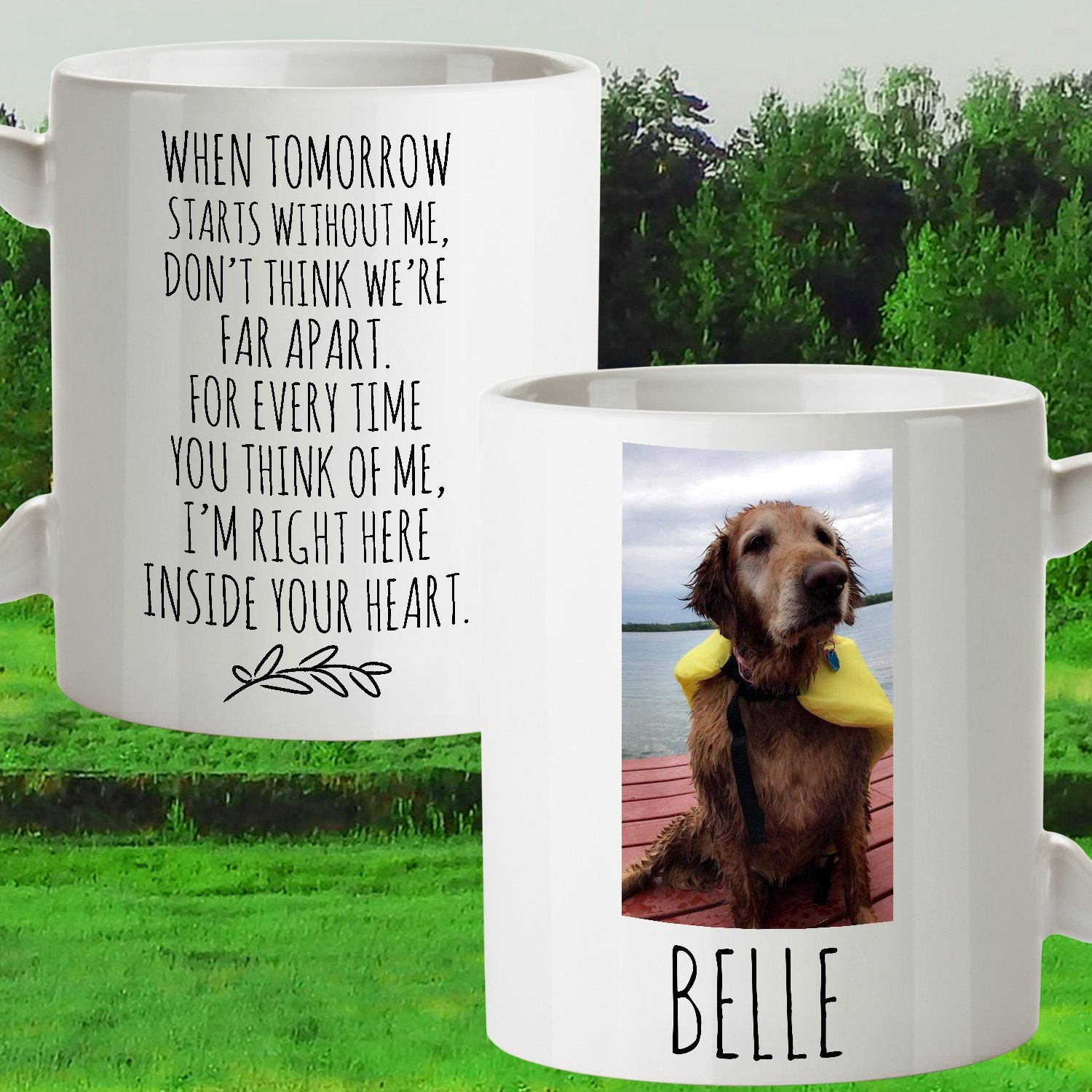 Kitchen & Dining Pet Memorial Gift Rainbow Bridge Dog Passed Away Dog