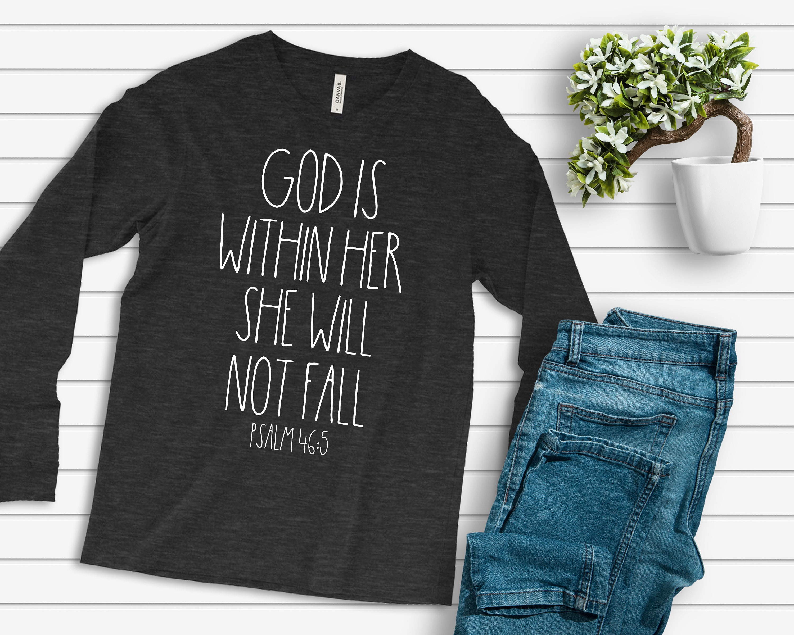 Christian Shirt Bella Unisex V-Neck & Long Sleeved Tees God | Etsy