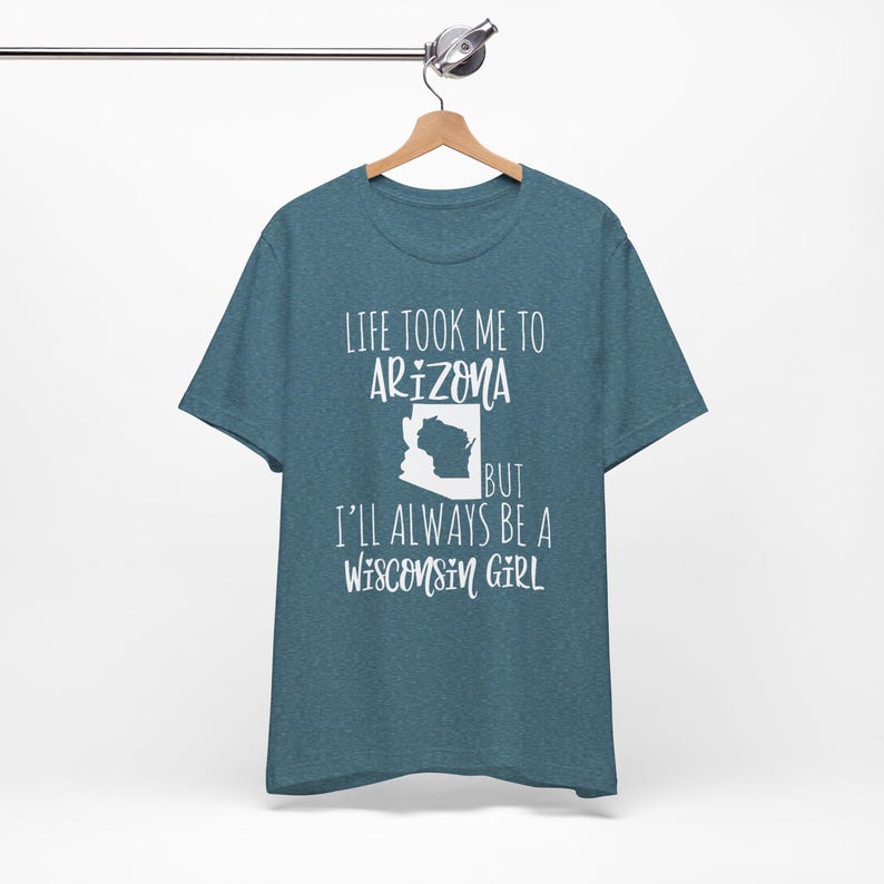 Personalized Home State Tshirt for Her, Moving Away Gift, Life Took Me to Another State, Always Be Custom State Girl, Native State Heather Deep Teal