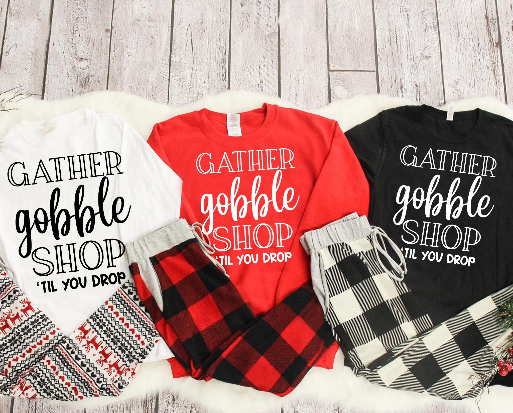 Black Friday Shirt Gather Gobble Shop 'Til You Drop | Etsy