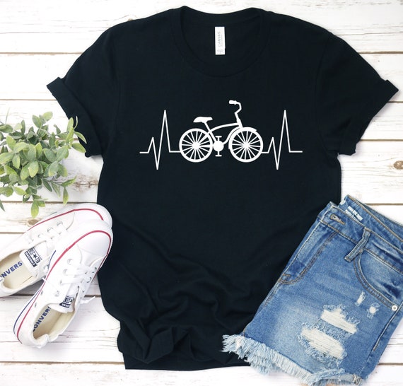 Cycling Heartbeat T-Shirt- Bicycle Love Biking Shirt Gifts Cycling Heartbeat T-Shirt- Bicycle Love Biking Shirt Gifts