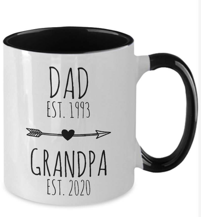 Dad Est Grandpa Est Mug New Grandpa Gift First Time Grandpa Etsy