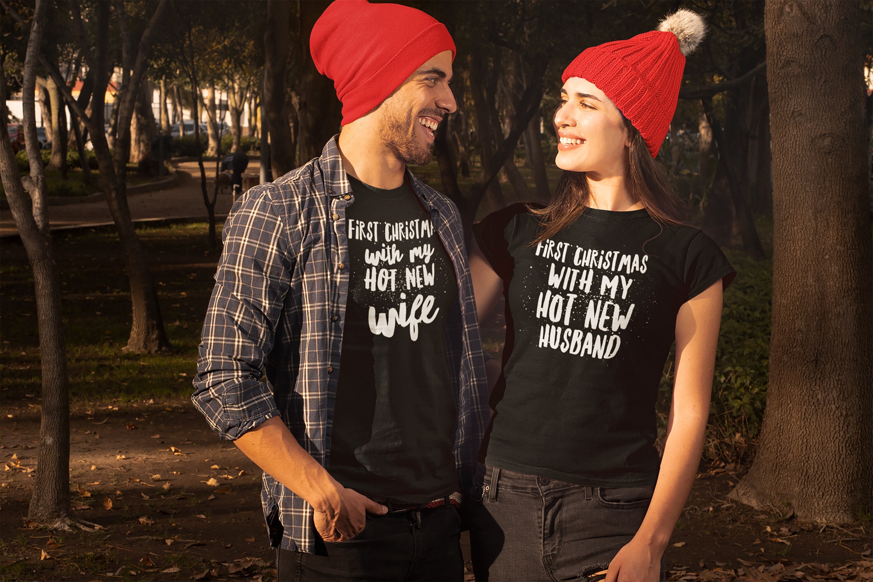 christmas husband and wife shirts