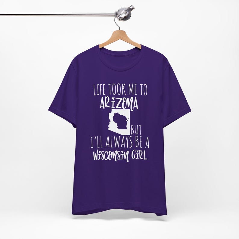 Personalized Home State Tshirt for Her, Moving Away Gift, Life Took Me to Another State, Always Be Custom State Girl, Native State Team Purple