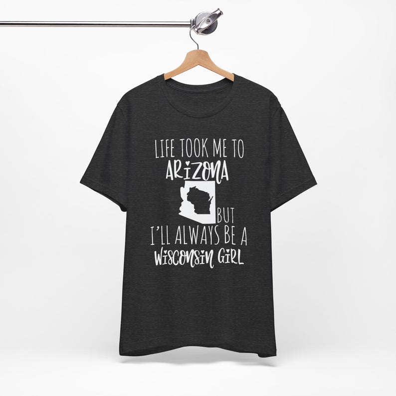 Personalized Home State Tshirt for Her, Moving Away Gift, Life Took Me to Another State, Always Be Custom State Girl, Native State Dark Grey Heather