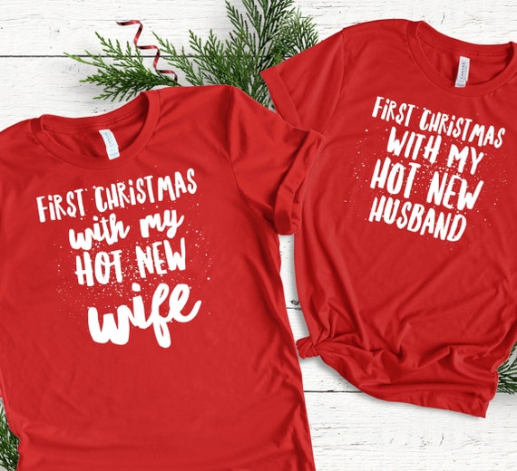 hubby and wifey christmas shirts