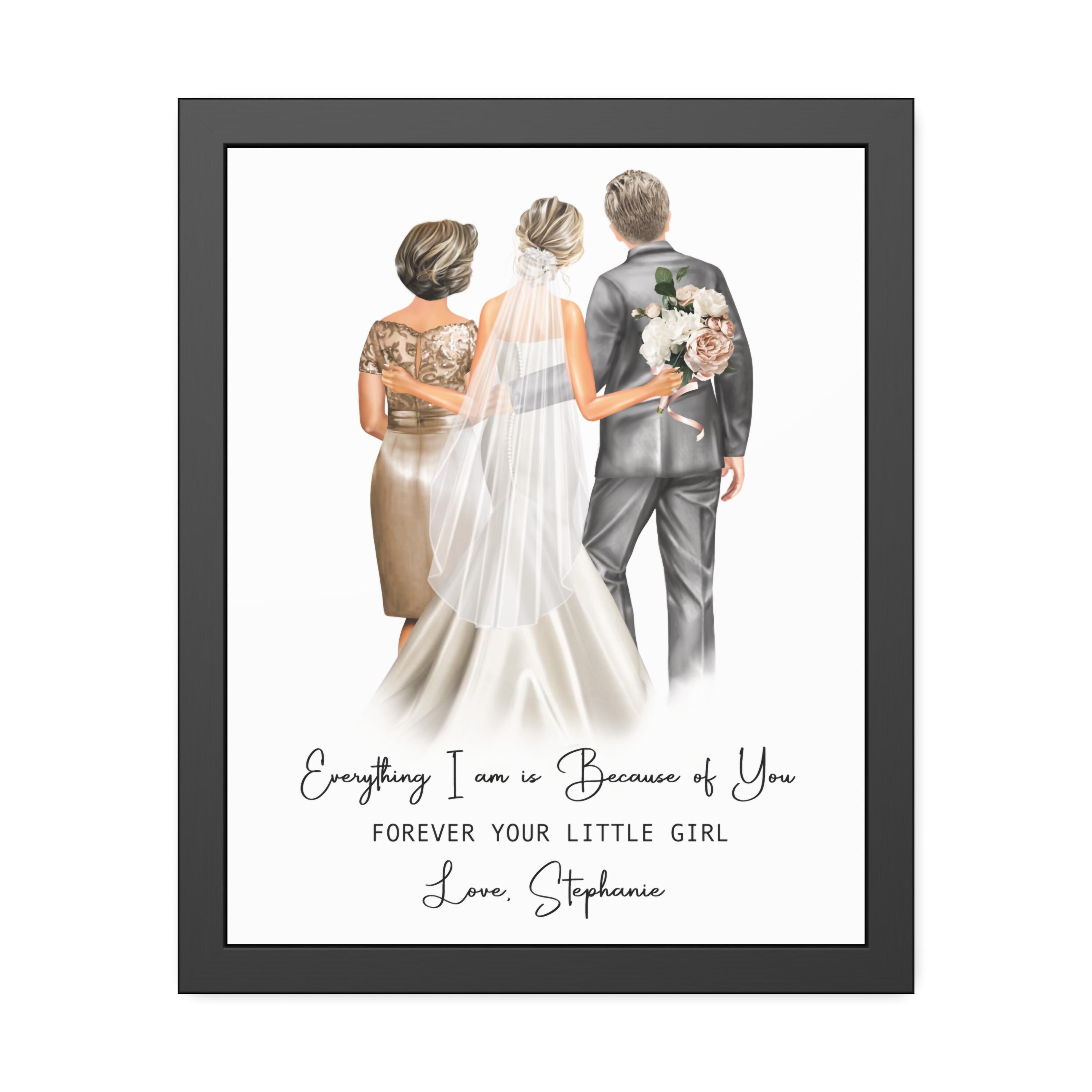 Custom Wedding Portrait: Family Illustration Art, Parents of the