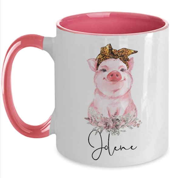 Pig Coffee Tumbler Travel Mug with Lid Cute Birthday Gifts for