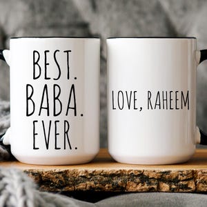 Personalized BEST BABA EVER Coffee Mug, Baba Gifts, Baba Fathers Day Gift, Baba Teacup, Minimalist Gift for Baba, Hindi Dad Gift