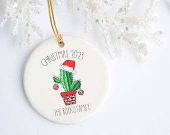 Personalized Christmas Cactus Ornament: Custom Family Christmas 2026 Keepsake