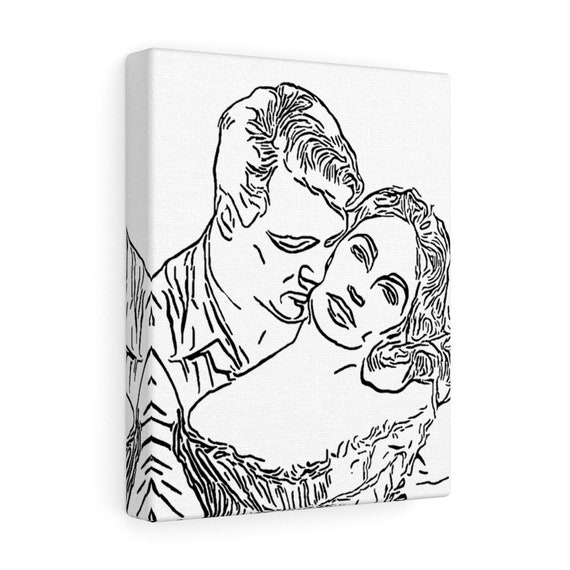 Elizabeth Taylor Rock Hudson Fan Art, Premium Canvas Wall