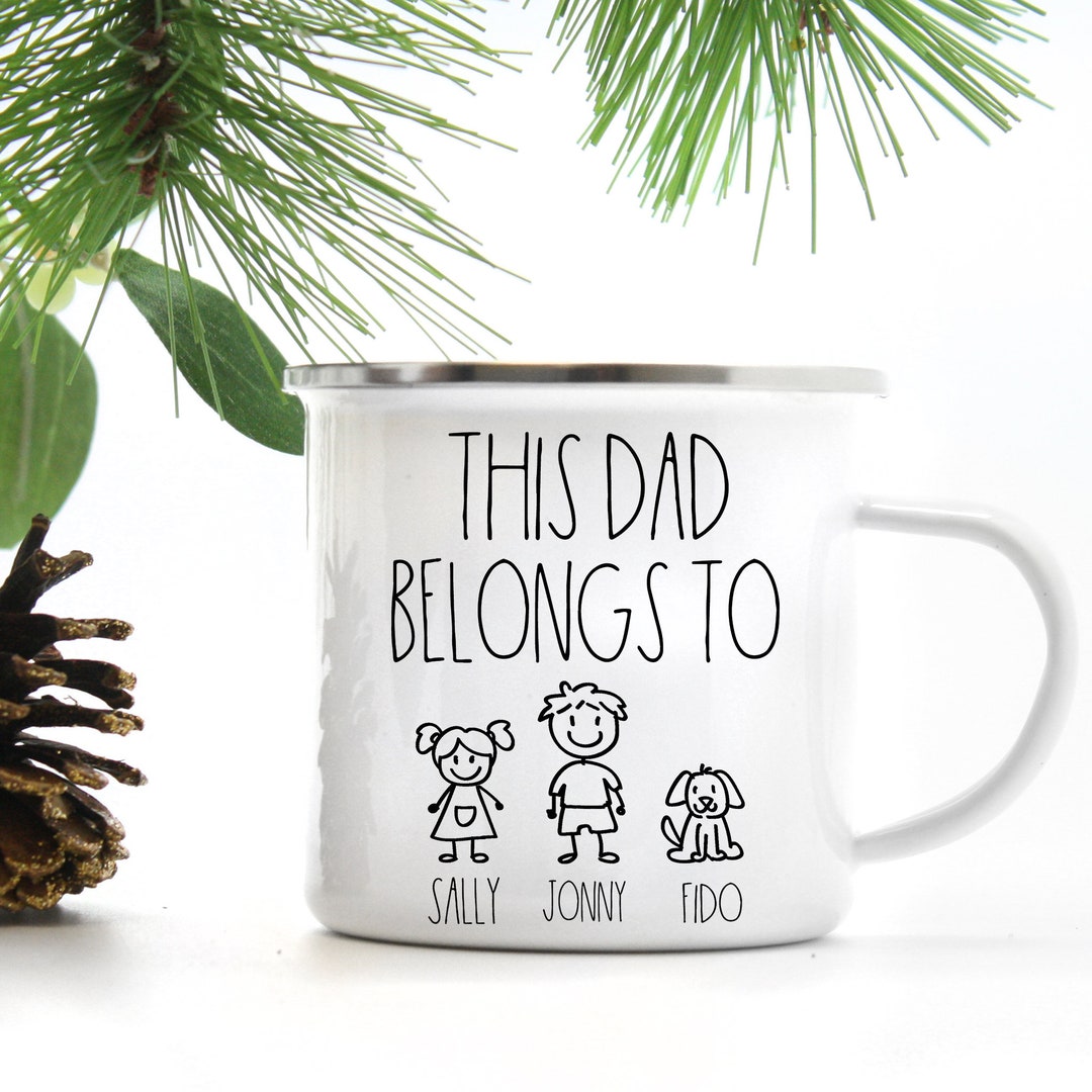 This Dad Belongs To, Personalized Family Camp Mug, Stick Figure Family ...