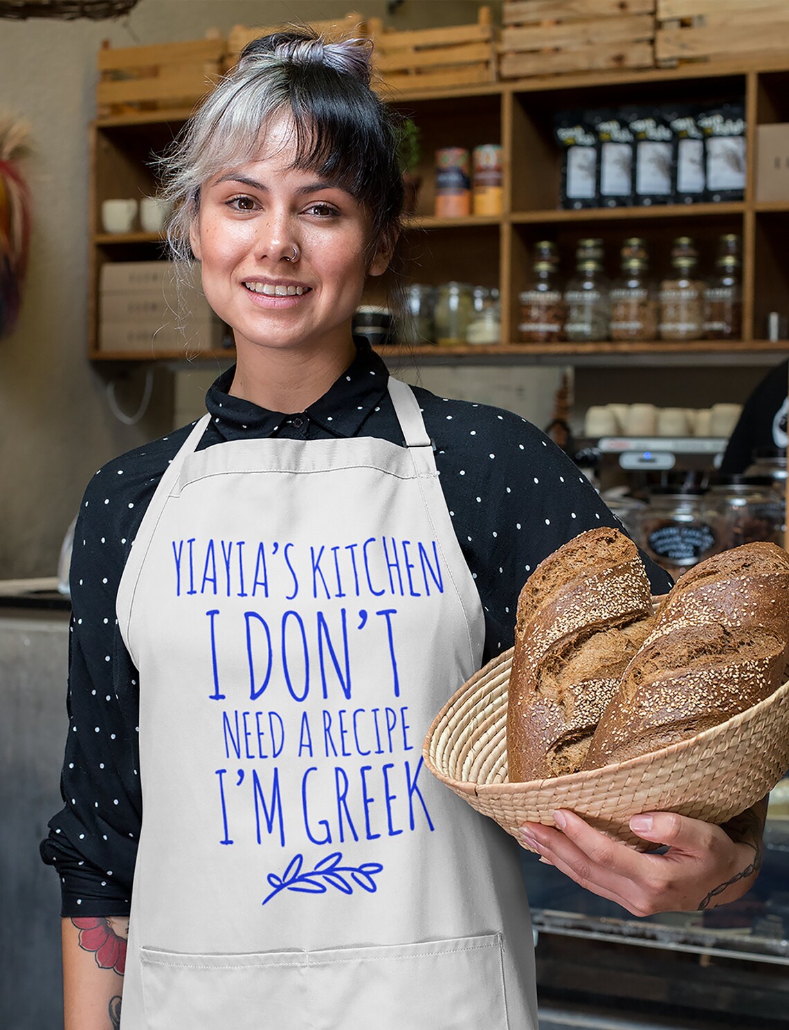 Greek Grandma Apron Yiayia's Kitchen I don't Need a Etsy