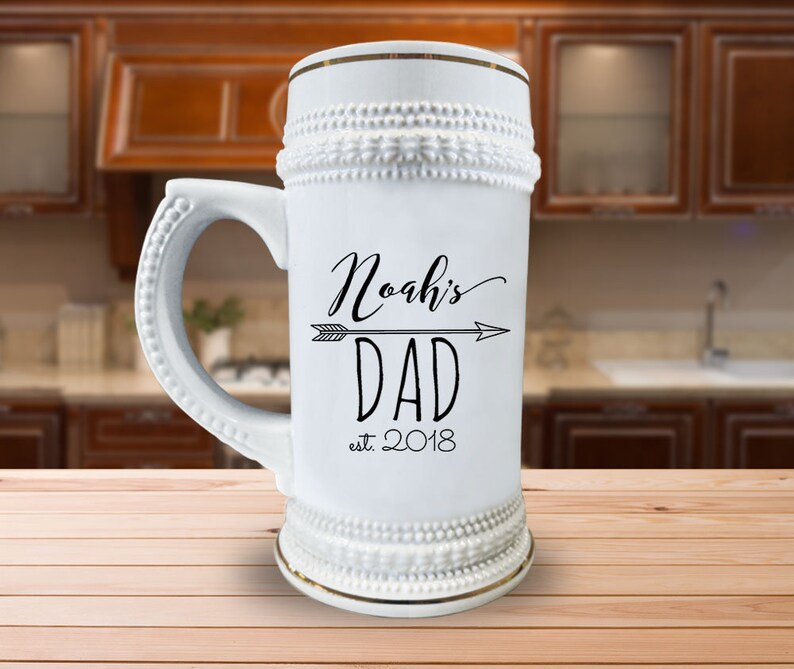 PERSONALIZED BEER STEIN First Fathers Day Beer Mug Unique Etsy