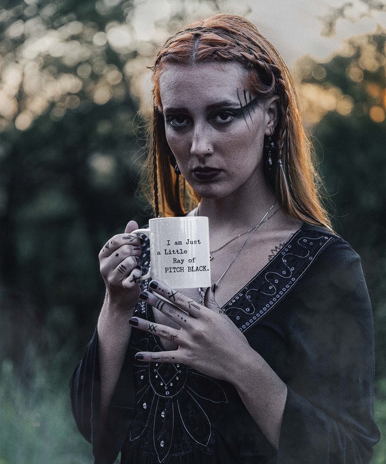 Personalized Goth Mug: Just a Little Ray of Pitch Black image 6