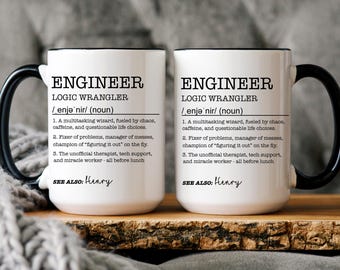Personalized Engineer Mug: Funny Definition, STEM Gift