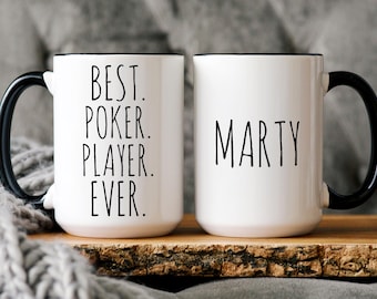 Personalized Poker Player Mug: Casino Gift, Texas Hold'em Cup
