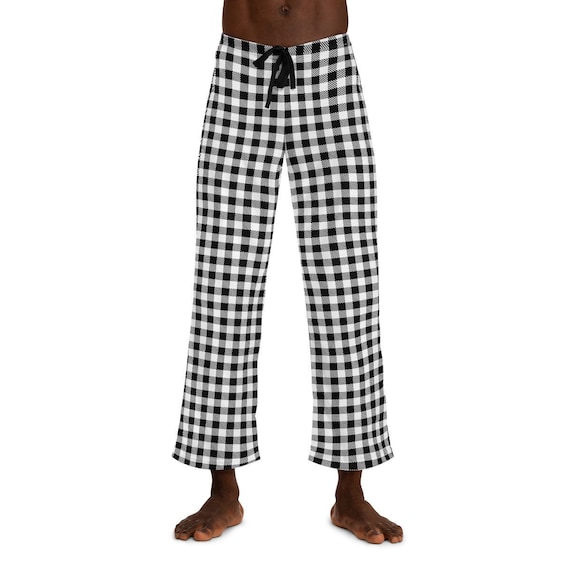 Buffalo Plaid Pajama Pants for Men, Classic PJ Bottoms to Match His Family  Christmas Outfit, Black White Plaid Loungewear, Christmas Pajamas -   Canada