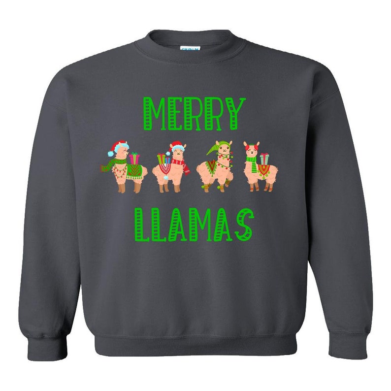 Llama Ugly Christmas Sweater Merry Llamas Crewneck Sweat | Etsy