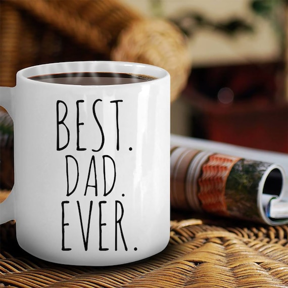 Dad Gifts BEST DAD EVER Coffee Mug Minimalist Gift Idea for