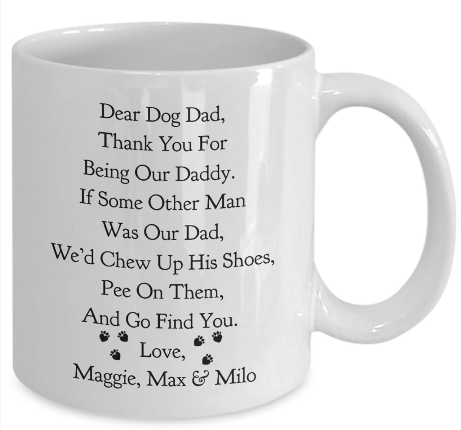 Funny Dad Gifts DEAR DOG DAD Custom Names for 2 or More Dog Etsy