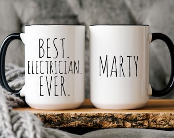 Personalized Electrician Coffee Mug, Best Electrician Ever, Custom Gift for Electrician, Coworker Appreciation Gift, Retirement Gift