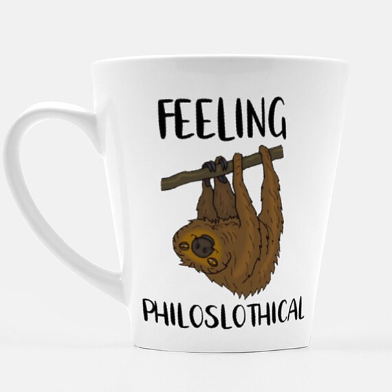 Feeling Philoslothical Sloth Travel Mug Cup With Handle Sloth Joke Funny Lazy