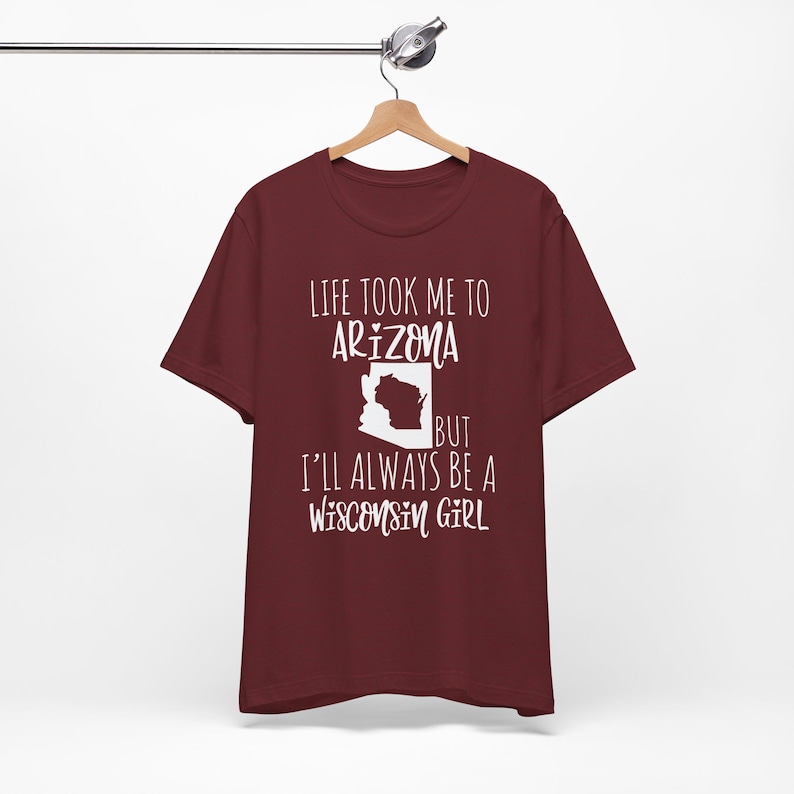 Personalized Home State Tshirt for Her, Moving Away Gift, Life Took Me to Another State, Always Be Custom State Girl, Native State Heather Cardinal