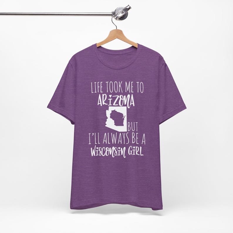 Personalized Home State Tshirt for Her, Moving Away Gift, Life Took Me to Another State, Always Be Custom State Girl, Native State Heather Team Purple