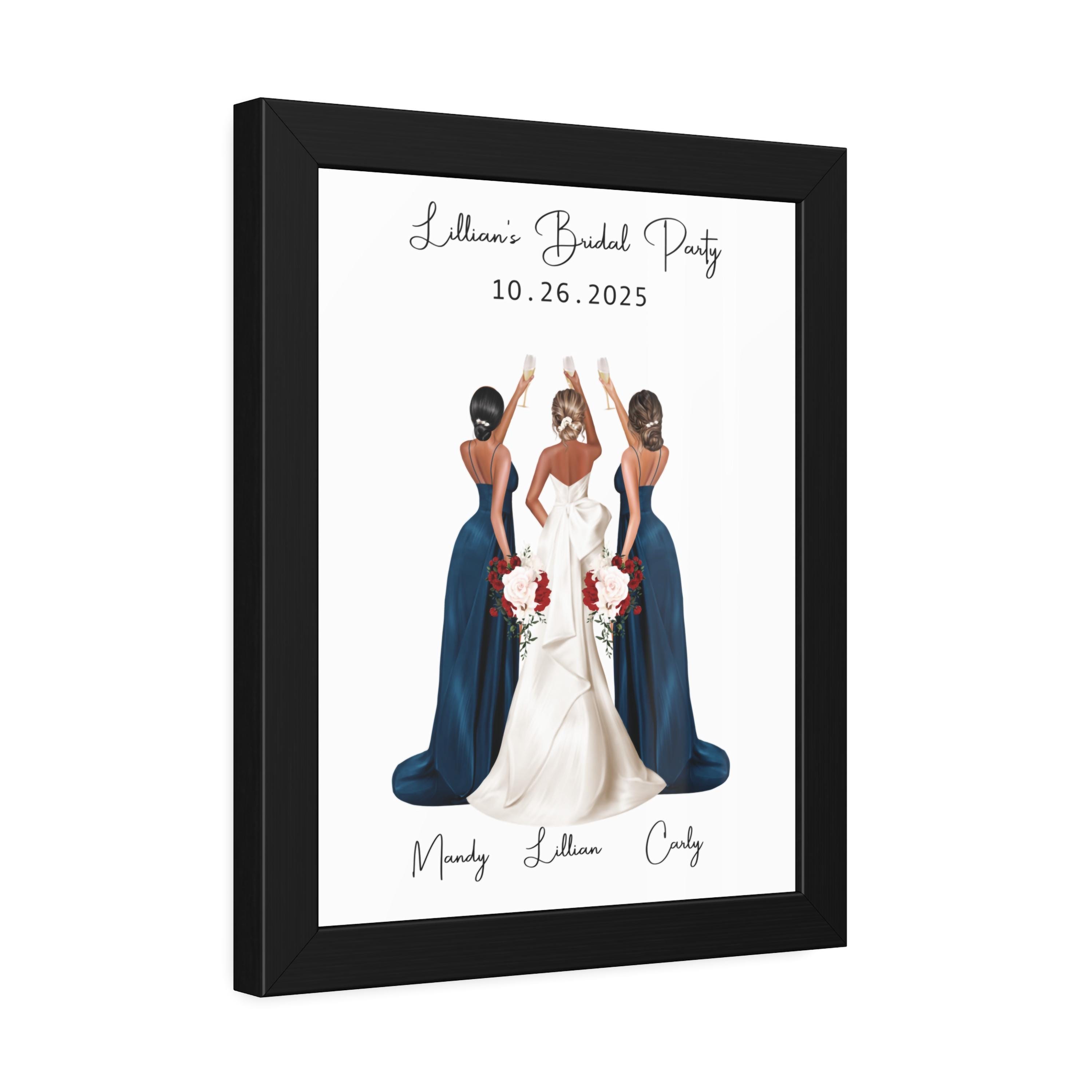 Personalized Bridesmaid Print: Bride Tribe Wedding Portrait - Main Image