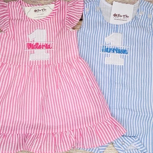 Baby Boy or Girl 1st Birthday Outfit, Split Number Applique Outfit, Personalized