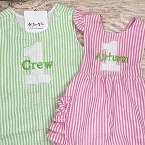 Baby Boy or Girl 1st Birthday Outfit, Number Applique Outfit, Personalized