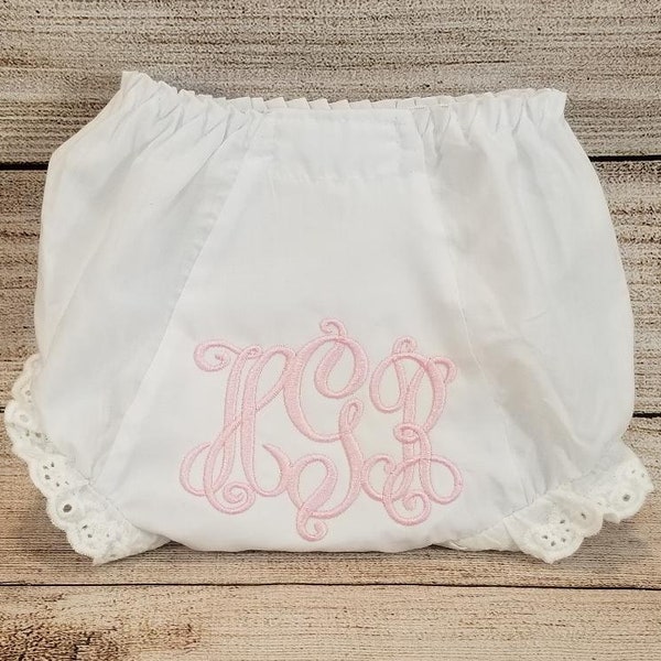 Baby Girl Bloomer, Monogram Bloomers, Baby Diaper Cover