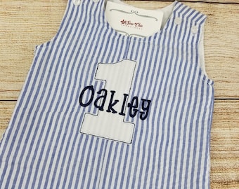Mono para bebé niño de primer cumpleaños, conjunto con apliques de números del 1 al 9