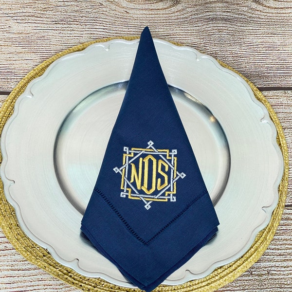 Monogram Napkins Etsy