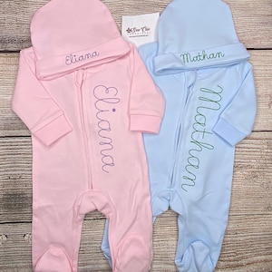 Personalized Baby Girl or Baby Boy Footie, Coming Home Outfit, Embroidery